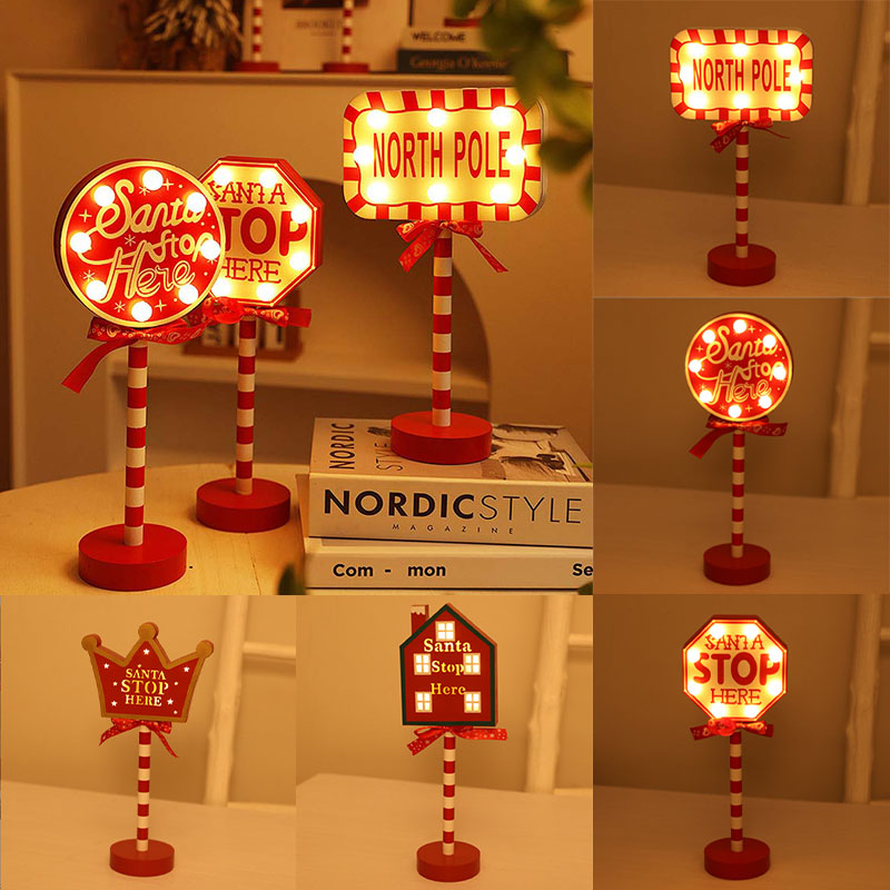 Weihnachten Straßenschild Dekoration Lichter