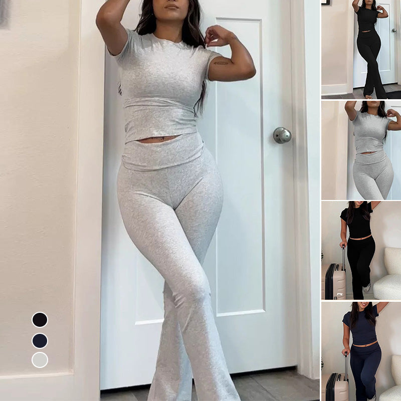 Einfarbiges Loungewear-Set für Damen