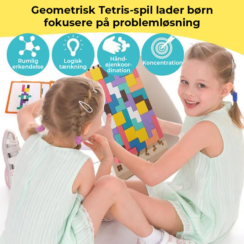 Træpuslespilsæt med stablingsfunktion