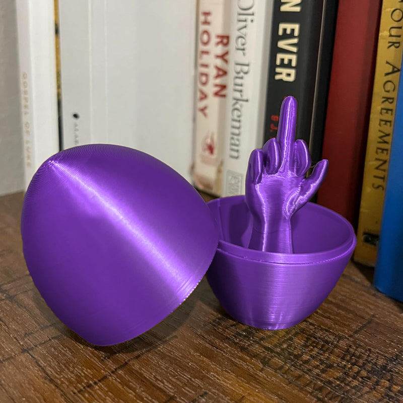 Lustiges 3D-gedrucktes Mittelfinger-Ei