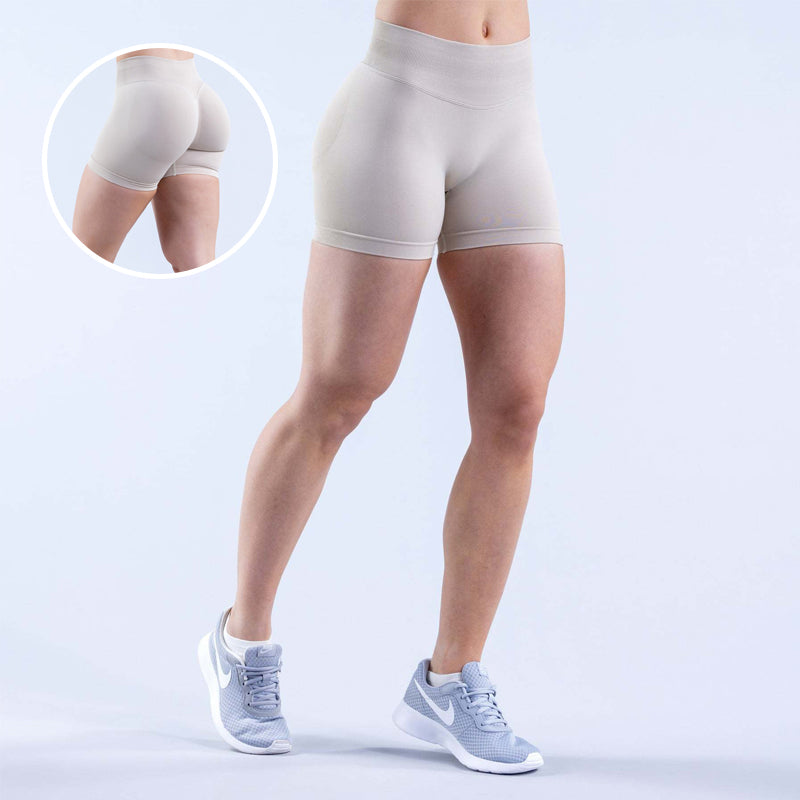 Einfarbige Sportshorts mit hoher Taille für Damen