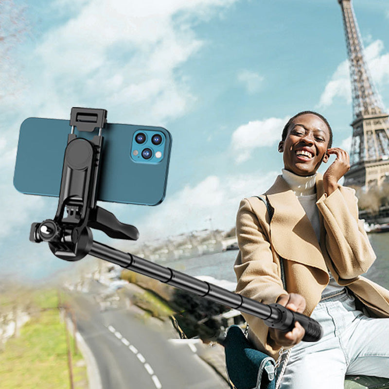 Handgehaltener Selfie-Stick mit&nbsp;ausziehbarem Dreibeinstativ