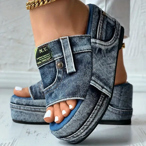 Denimsandaler til kvinder
