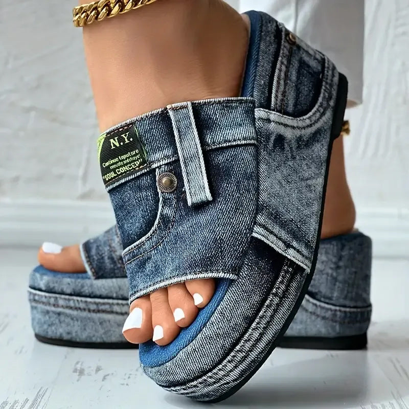 Denimsandaler til kvinder