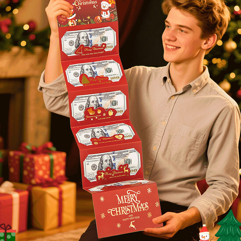 Faltbarer roter Weihnachtsumschlag mit 6 Fächern