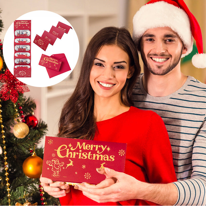 Faltbarer roter Weihnachtsumschlag mit 6 Fächern