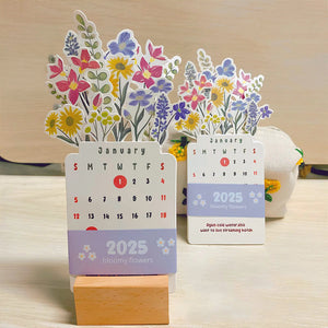 2025 blomstrende skrivebordskalender