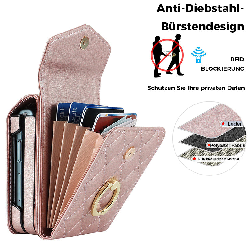 Geprägtes Leder-Brieftaschenetui für Samsung Galaxy Z Flip4 Flip3