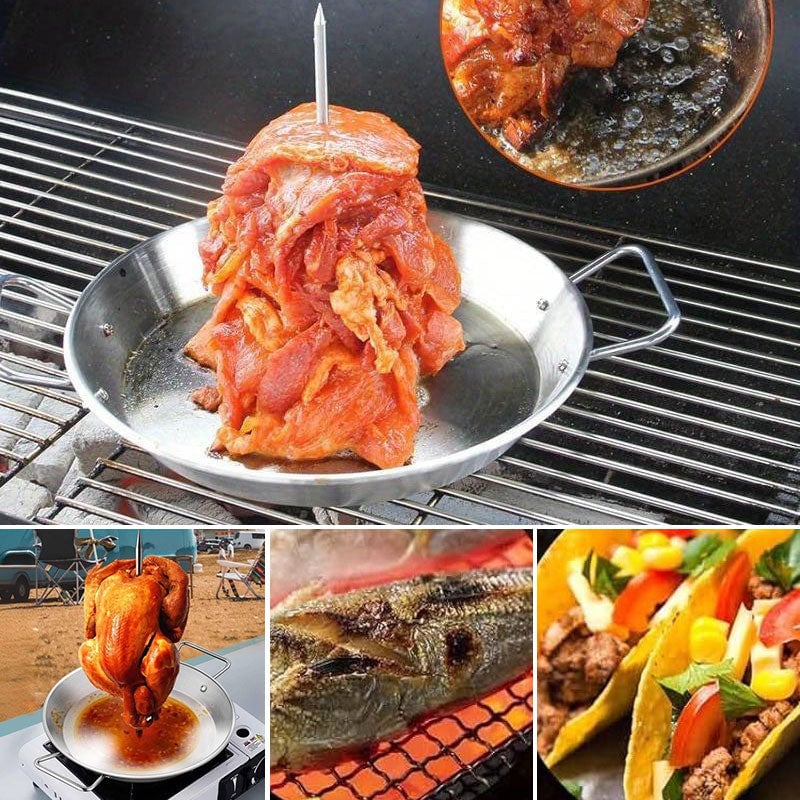 Edelstahl-Grillpfanne mit vertikaler Schraubenform