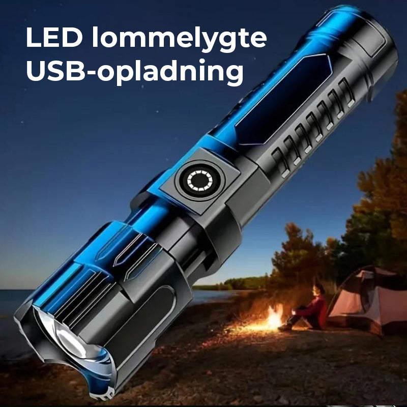 Bærbar USB-opladelig kraftig lommelygte