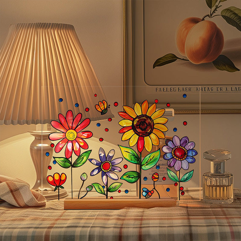 Gemaltes buntes Blumenmusterdekor