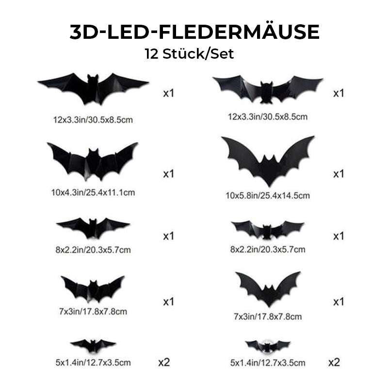 3D-Fledermaus-Design LED-Dekoration