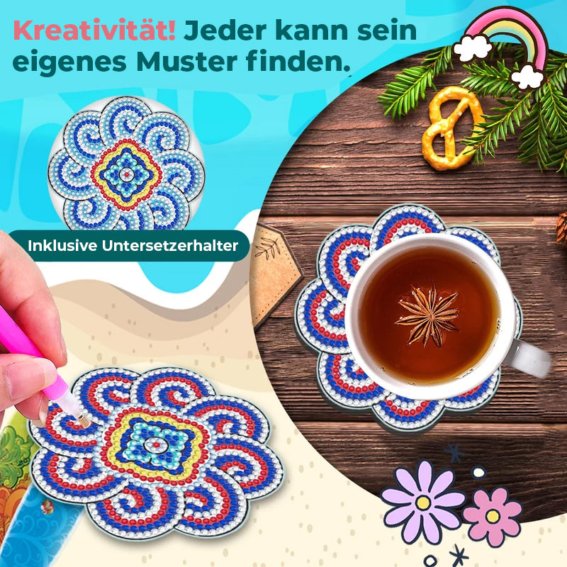 Diamond Craft Untersetzer Diamond Painted Untersetzer (Mandala)