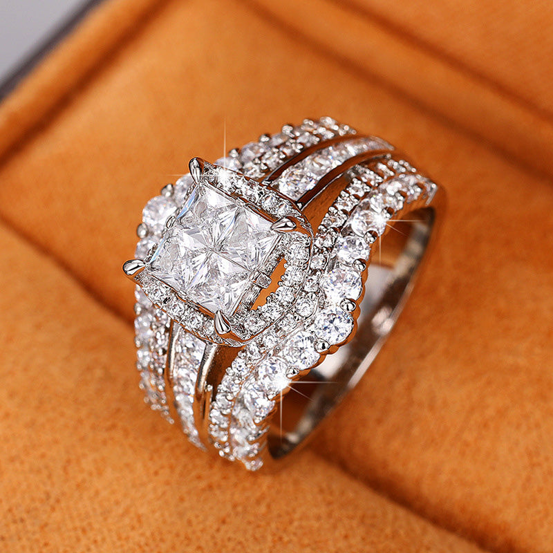 Quadratischer Fünf-in-Eins-Ring für Damen