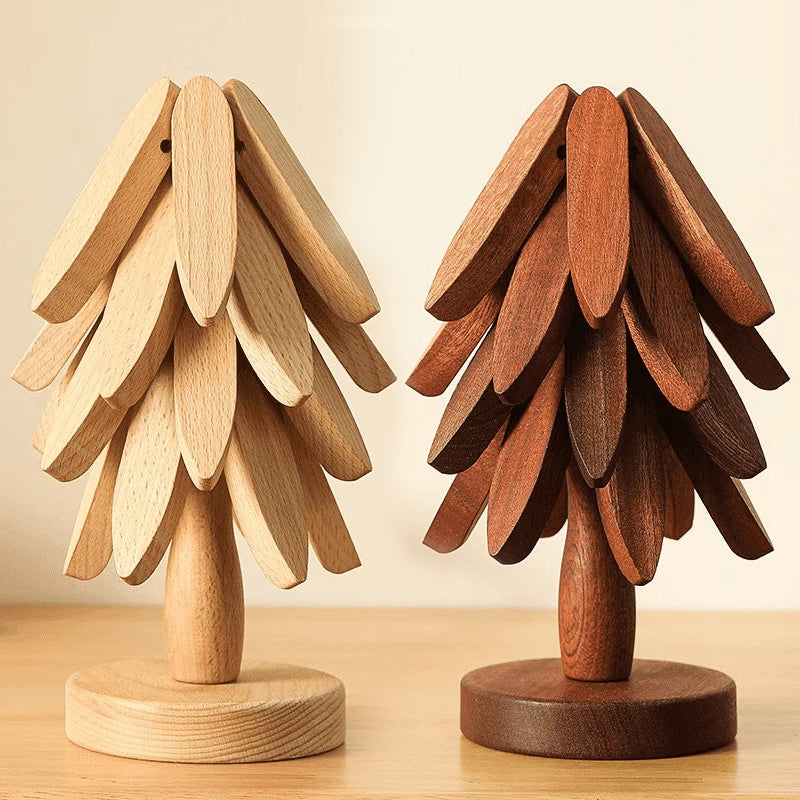 Holzbaum-Tischuntersetzer-Set
