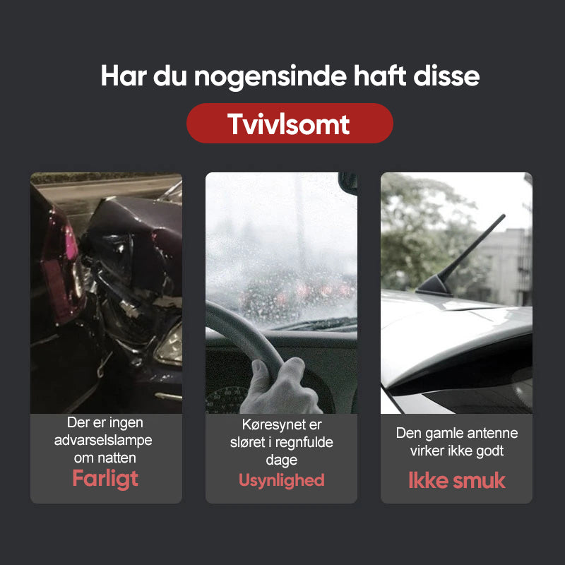 Shark Fin Solar Advarselslys til bil