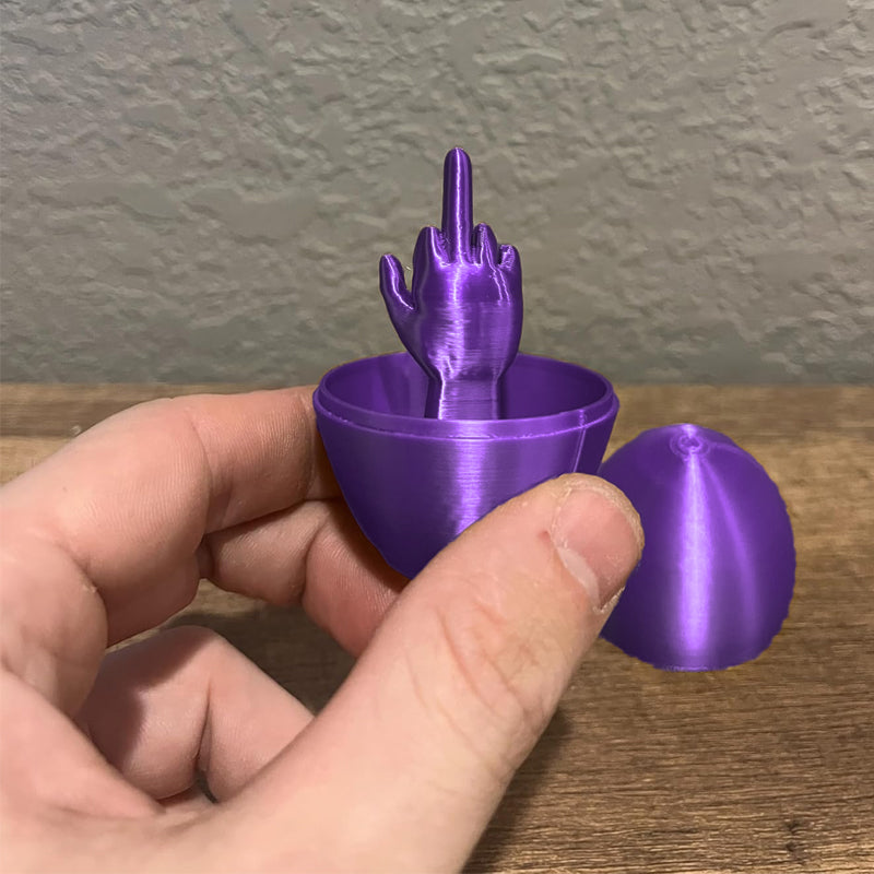 Lustiges 3D-gedrucktes Mittelfinger-Ei