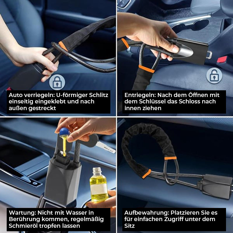 Lenkradschloss, universelle Diebstahlsicherung fürs Auto mit 2 Schlüsseln