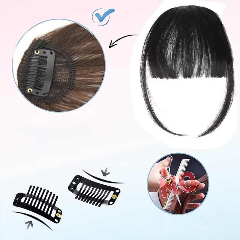 Sømløs 3D Clip-In Bangs hårforlængelse