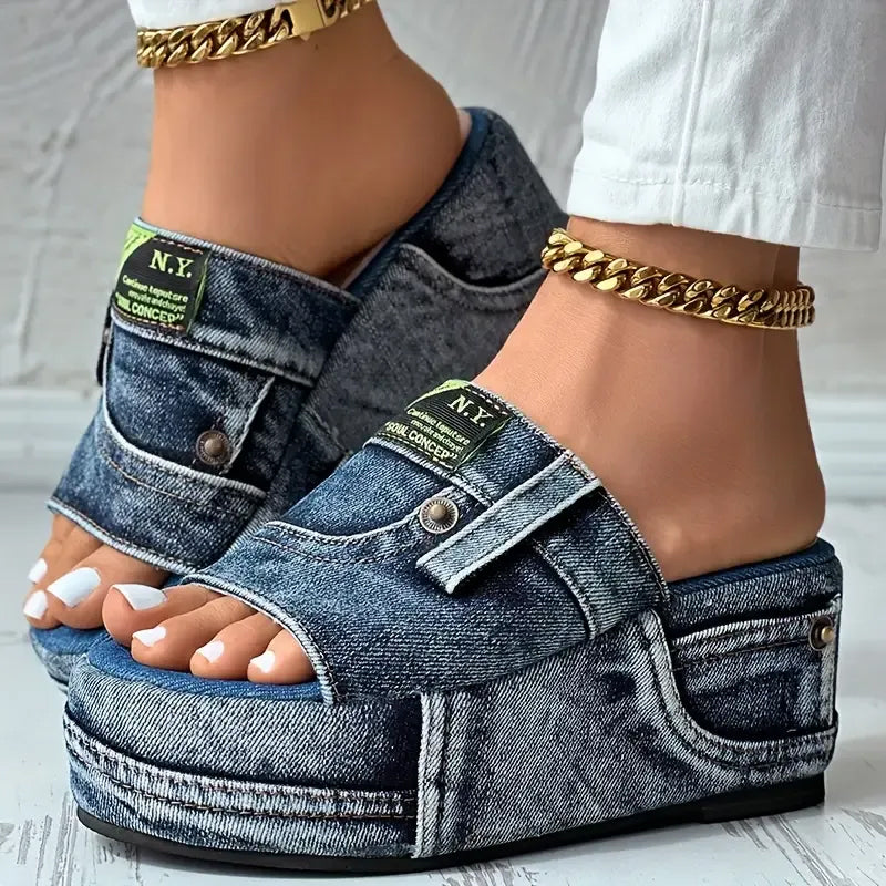 Denimsandaler til kvinder