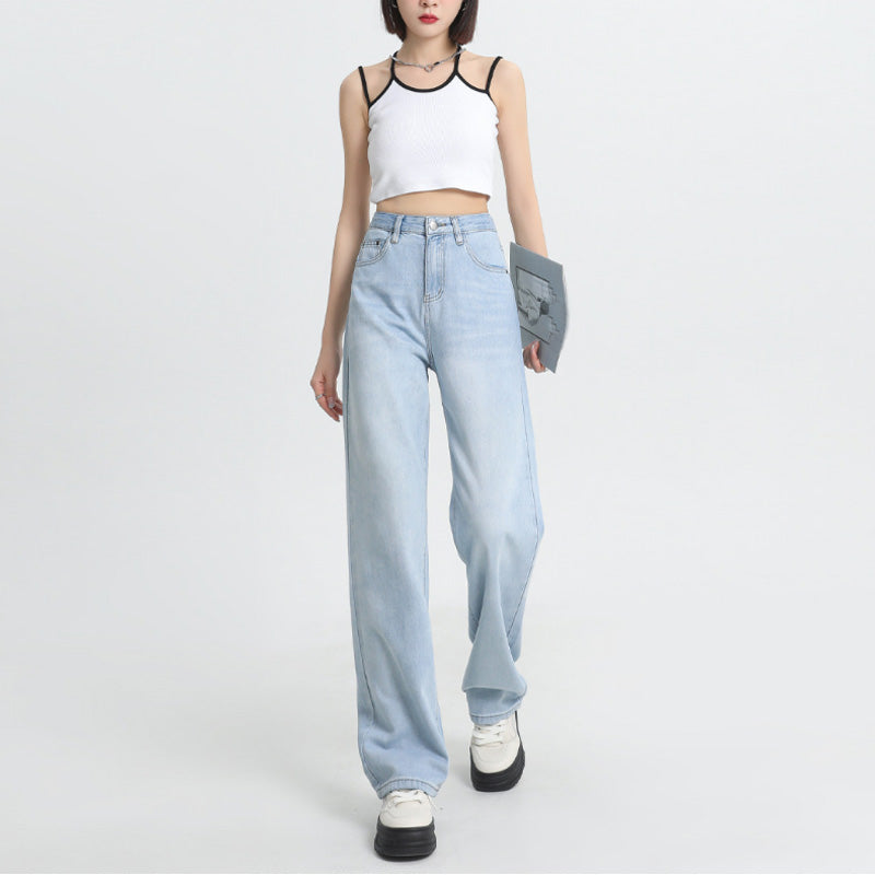 Lyocell højtaljede jeans med brede ben