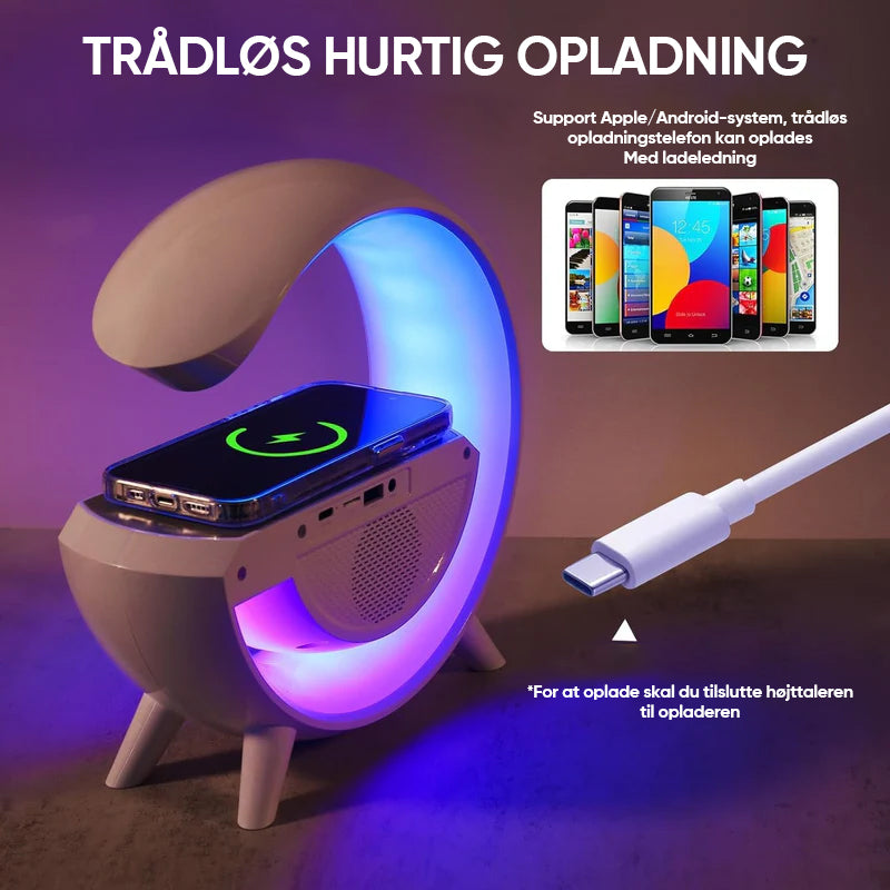 G-formet LED trådløs opladningshøjttaler