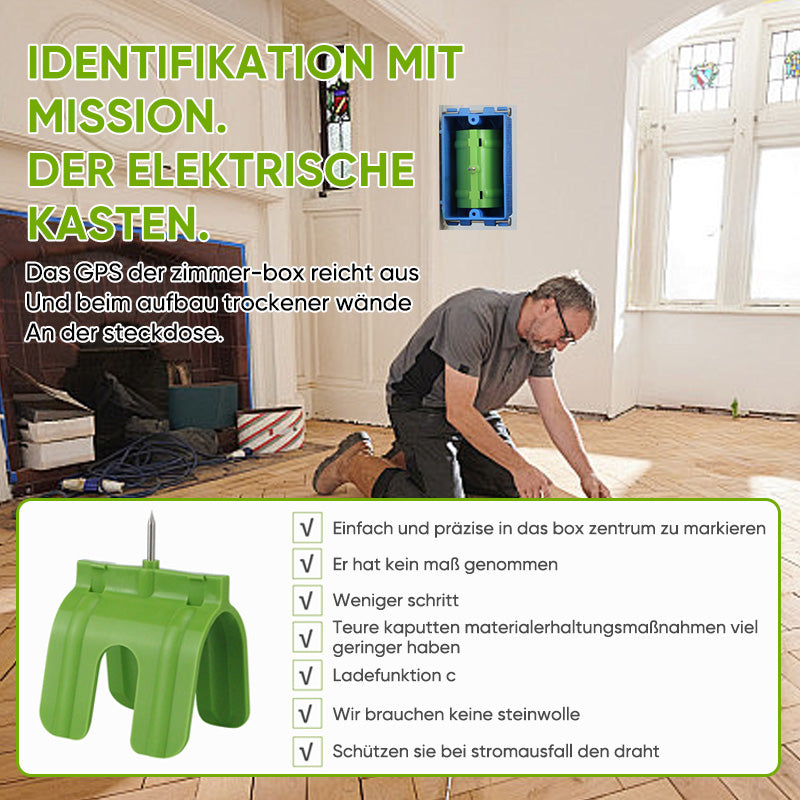 Markierungsmarkierungen für Trockenbau-Steckdosen