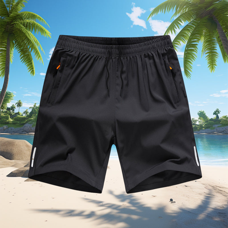 Locker sitzende Sportshorts mit Reißverschlusstaschen