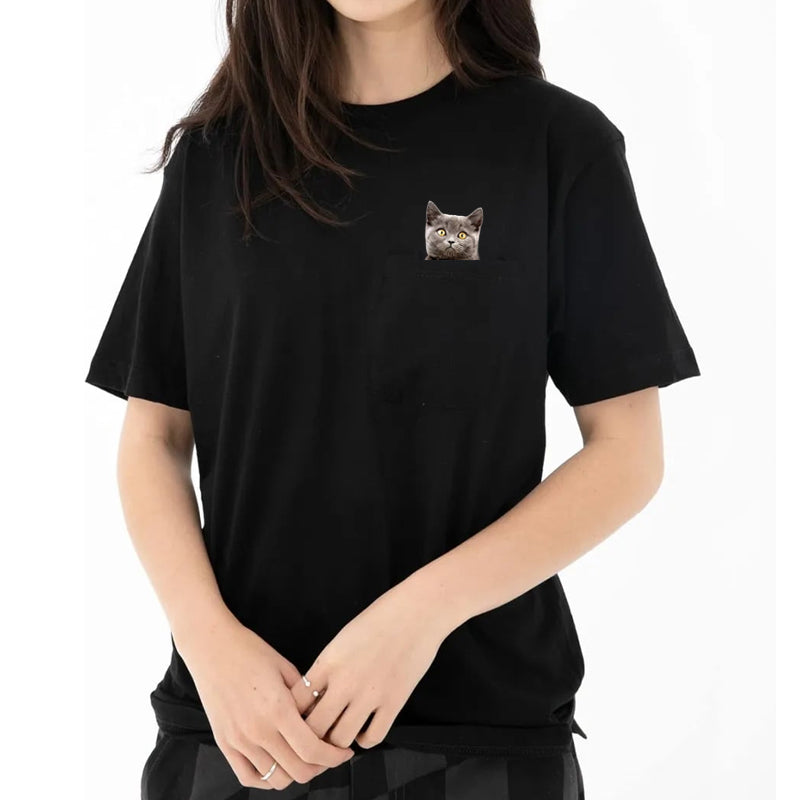 Versteckter Mittelfinger Signiert Lustige Katze Bedrucktes T-Shirt