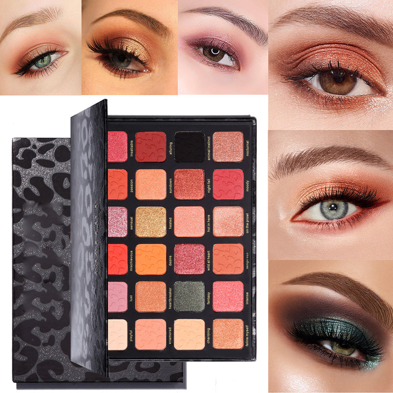 24-farver leopard øjenskygge palette