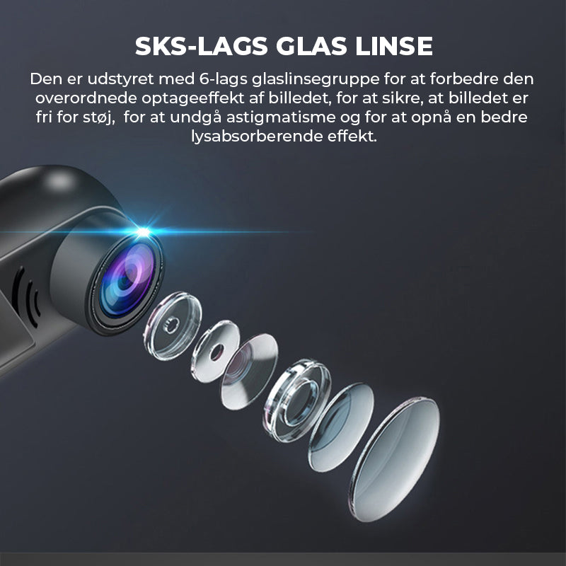 1080P HD 360° roterende Mini ADAS Dashcam