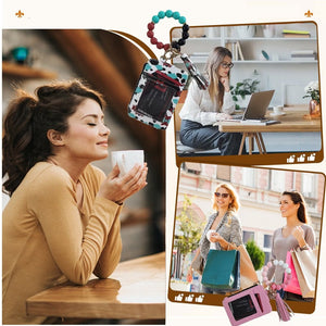 Stilvoller Kartenhalter mit Silikonperlenarmband