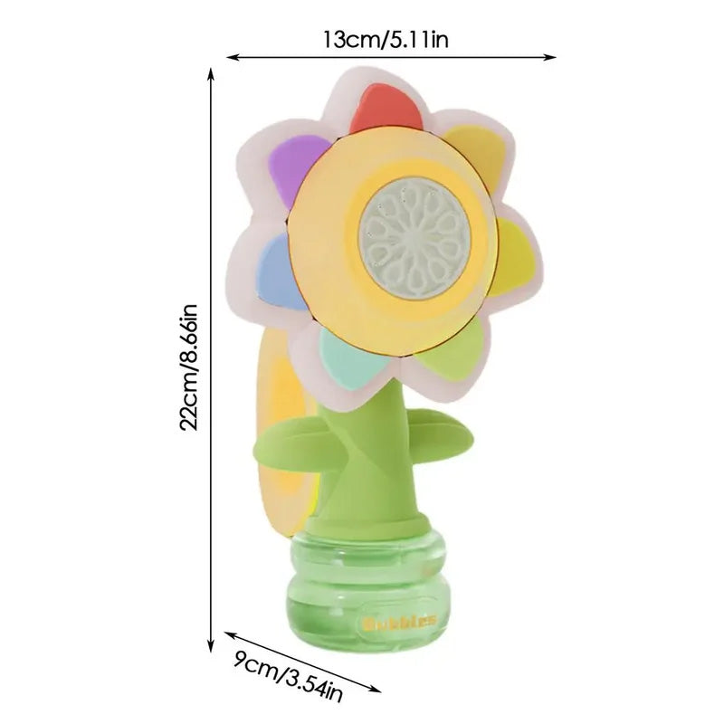 Tragbares elektrisches Seifenblasenspielzeug in Sonnenblumenform