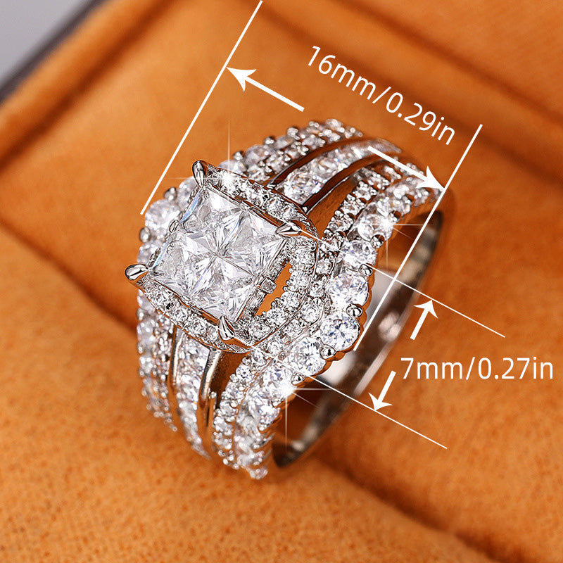 Quadratischer Fünf-in-Eins-Ring für Damen