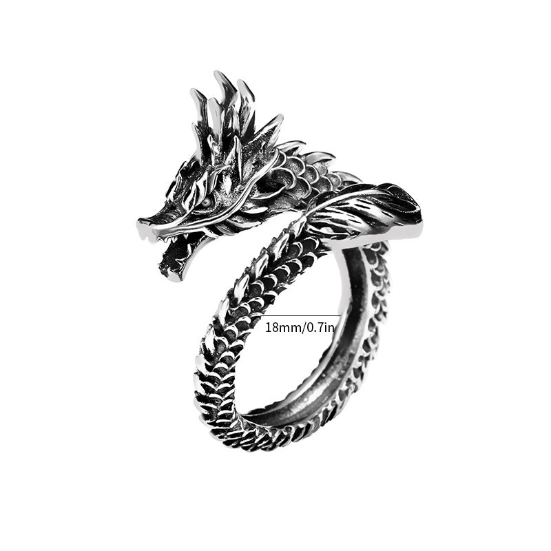 Silberner Drachen-Ungewöhnlicher Ring