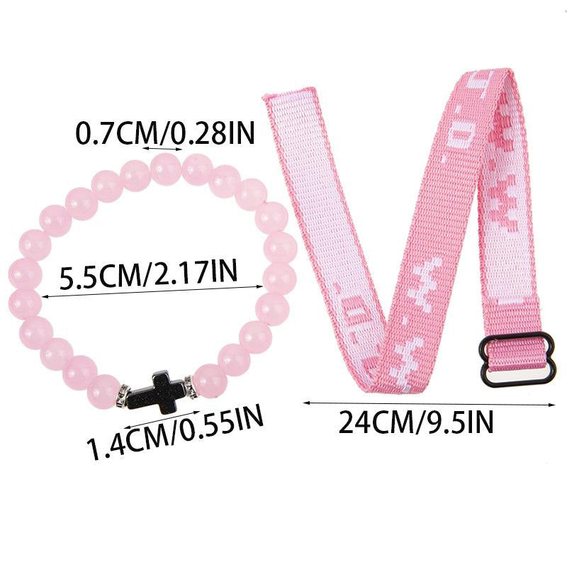 WWJD – Armbandset mit Kreuzperlen