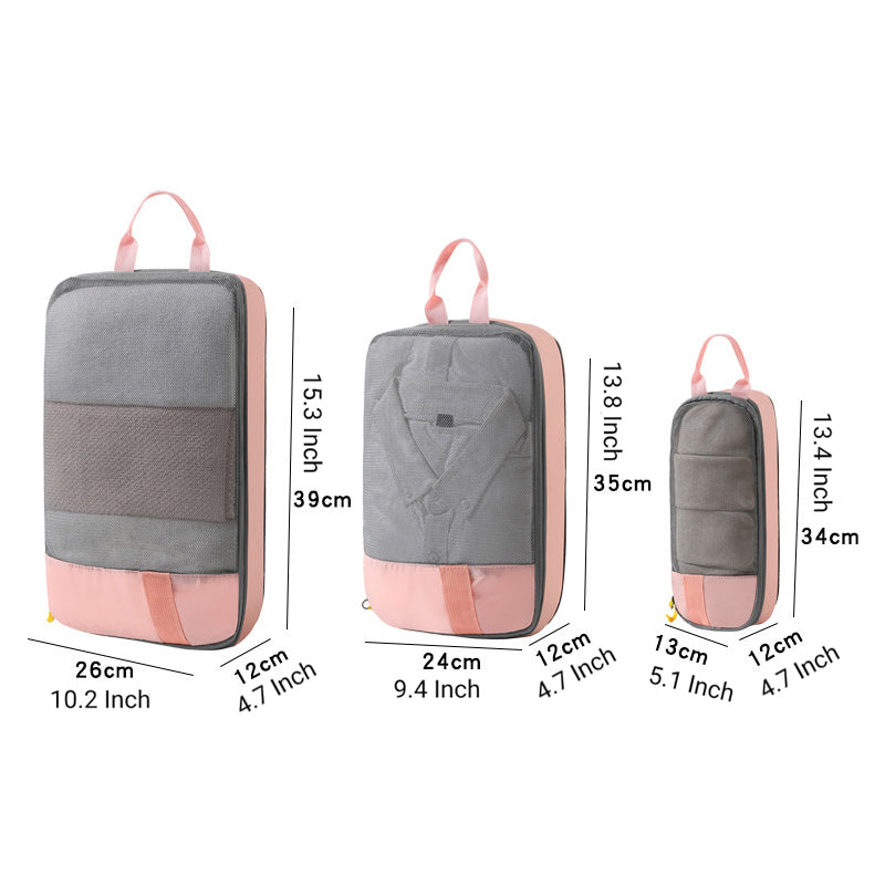 Komprimiertes Packwürfel-Reiseaufbewahrungsset