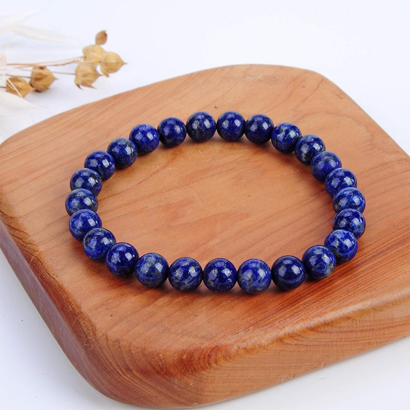 Naturlig Lapis Lazuli stenperlearmbånd