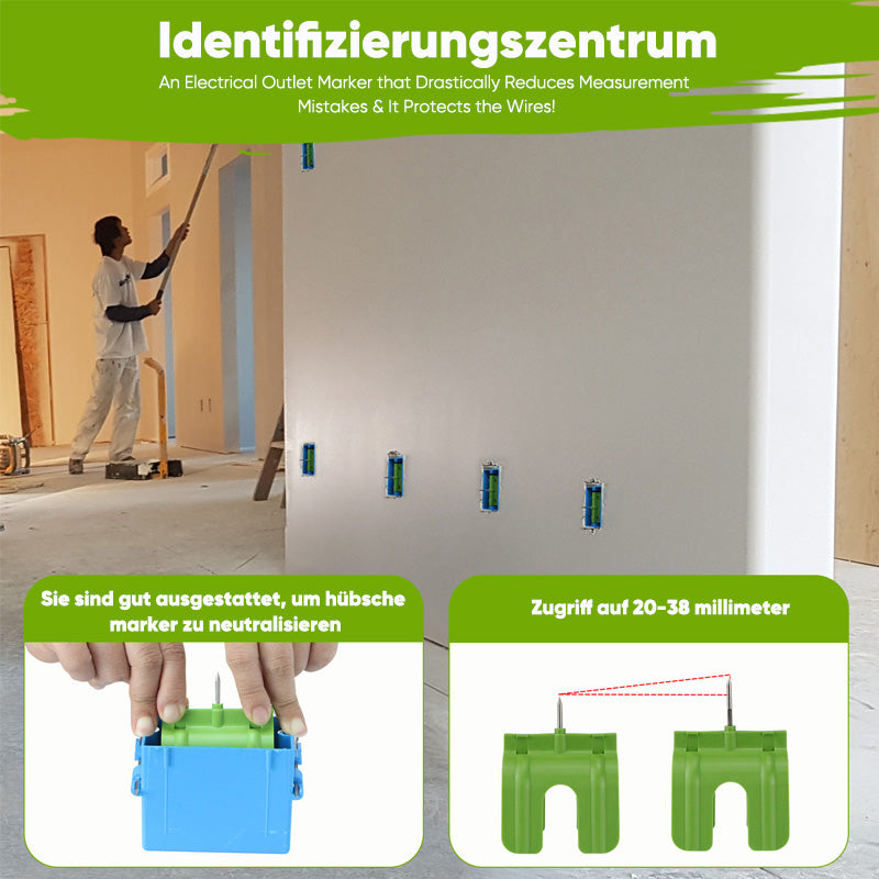 Markierungsmarkierungen für Trockenbau-Steckdosen