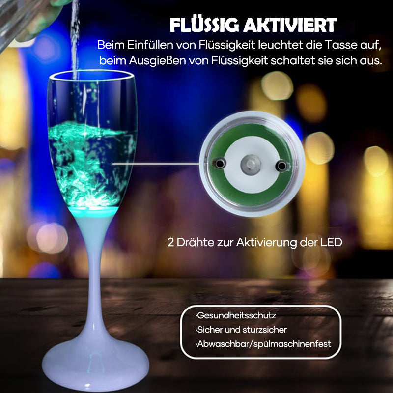 LED beleuchtetes Sektglas