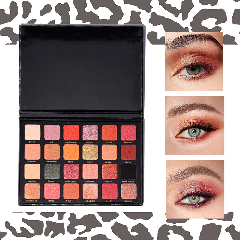 24-farver leopard øjenskygge palette