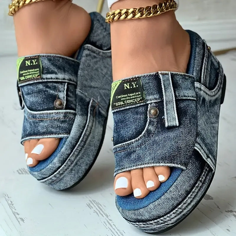 Denimsandaler til kvinder