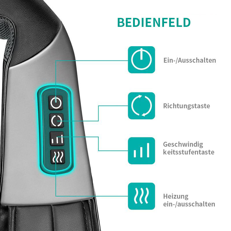 Schultermassagegerät mit Rotlichtheizung und Knetfunktion