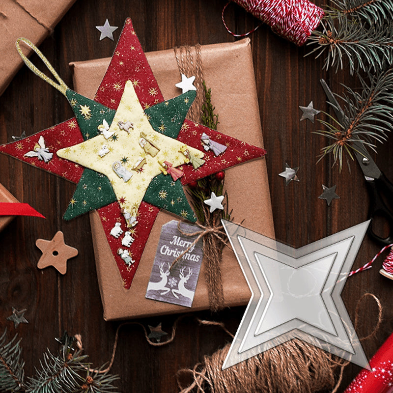 Weihnachts-Patchwork-Stern-Vorlagen-Set