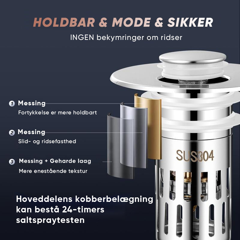 Universal afløbssi til badeværelsesvask