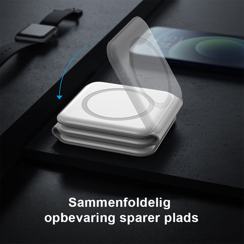 Ny foldbar 3-i-1 trådløs oplader