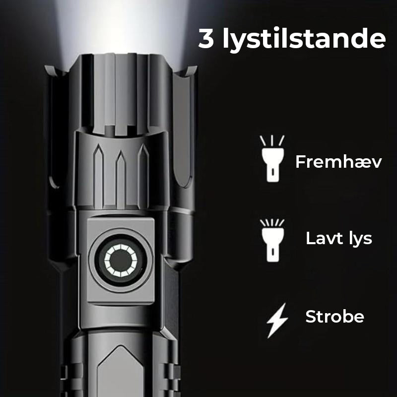 Bærbar USB-opladelig kraftig lommelygte