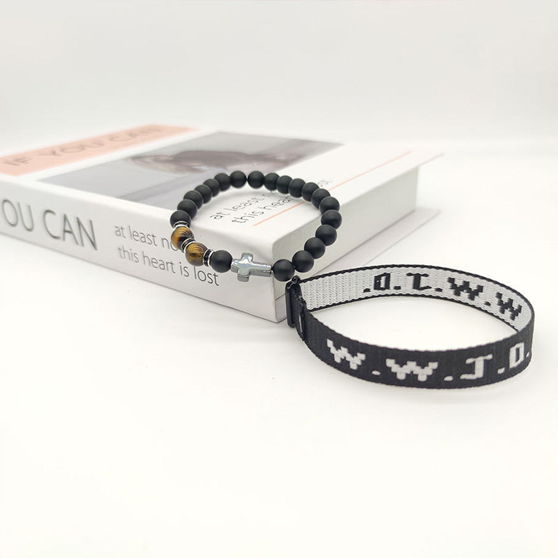 WWJD – Armbandset mit Kreuzperlen