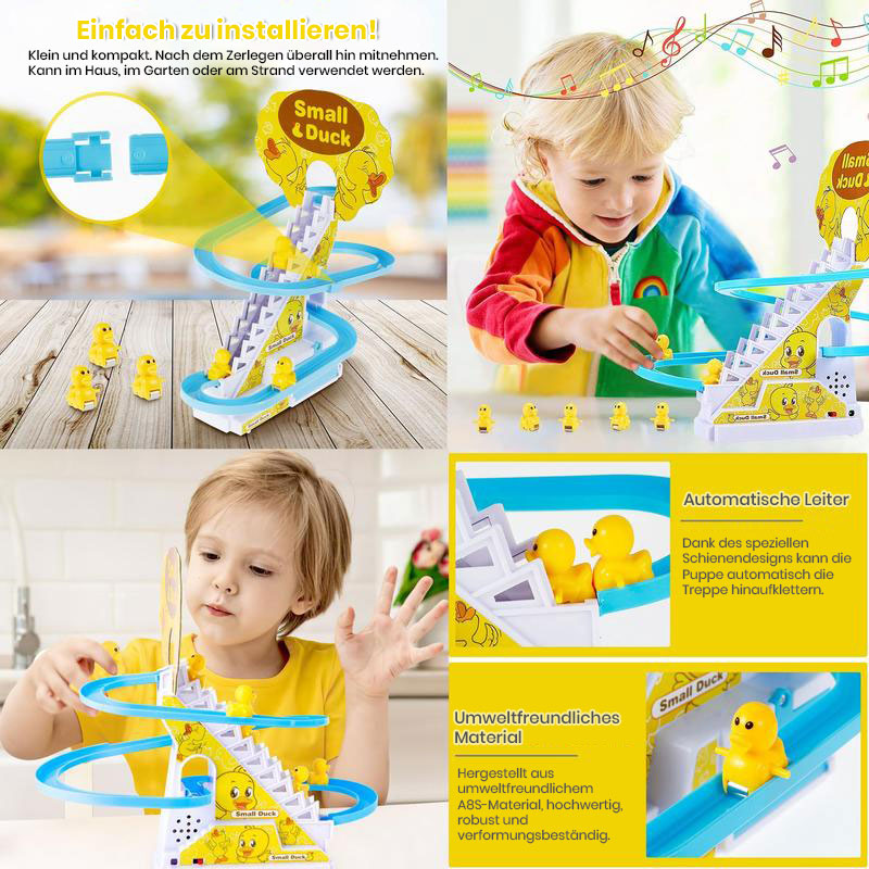 Elektrische Enten-Kletter-Rennbahn – LED-Lichter & Musik Achterbahn-Spielset