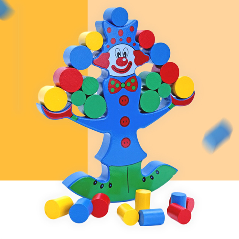 Clown-Balancierblöcke aus Holz